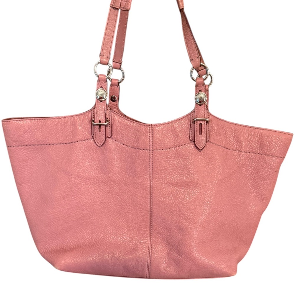 Coach Pink Pebbled Leather Carly Large Tote Shoulder Bag F16174 - Picture 3 of 10